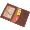 Світло-коричнева шкіряна обкладинка для військового квитка з малюнком картки України - Grande Pelle (21953) - 6