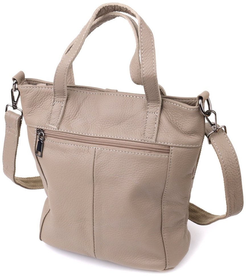 Женская сумка из кожи флотар с ручками Vintage 103170 серого цвета modnotak фото №2