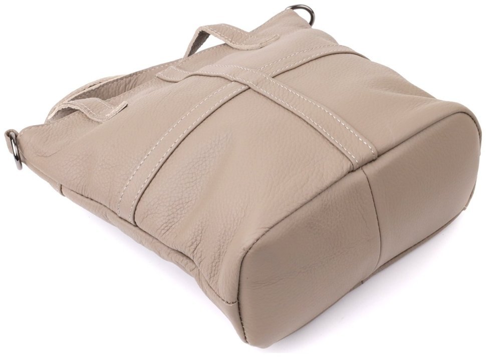 Женская сумка из кожи флотар с ручками Vintage 103170 серого цвета modnotak фото №4