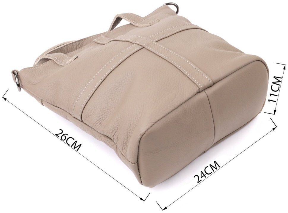 Женская сумка из кожи флотар с ручками Vintage 103170 серого цвета modnotak фото №11