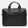Чоловіча чорна сумка з якісної шкіри під ноутбук та документи Keizer (21925) - 4
