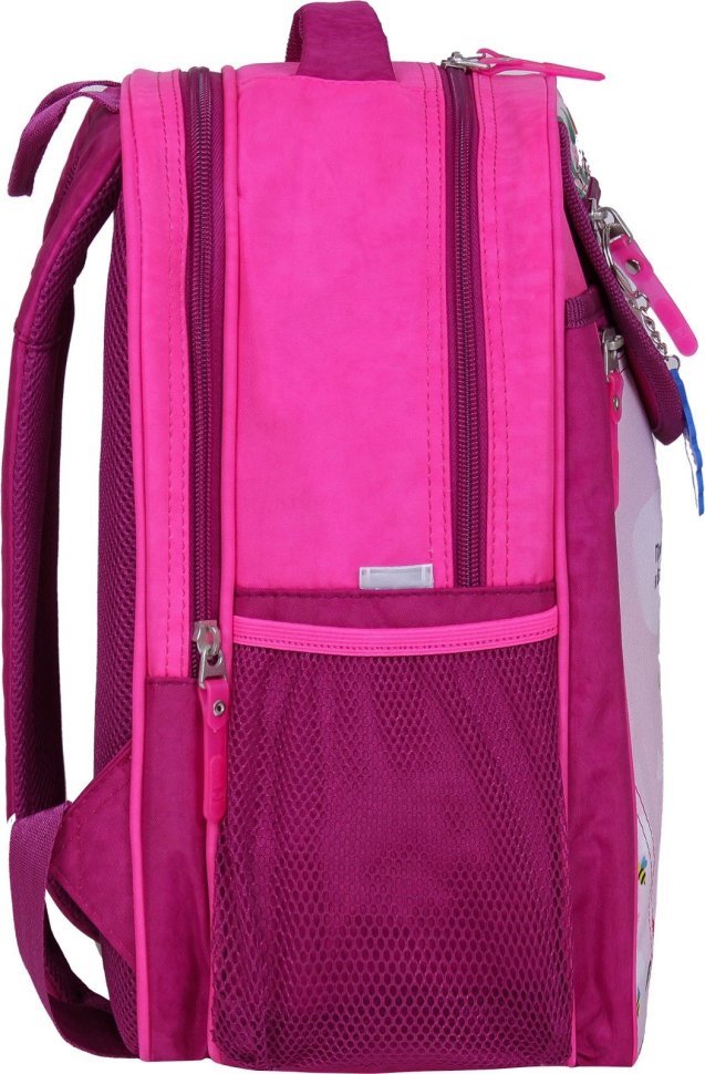Шкільний рюкзак для дівчаток із текстилю малинового кольору Bagland (53170)