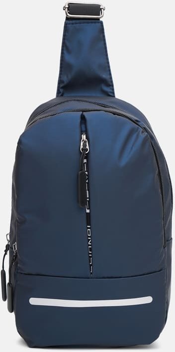 Синий мужской рюкзак-слинг из текстиля на два отделения Monsen (22128)