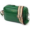 Сучасна жіноча сумка на плече із натуральної шкіри зеленого кольору Vintage (2422120) - 1
