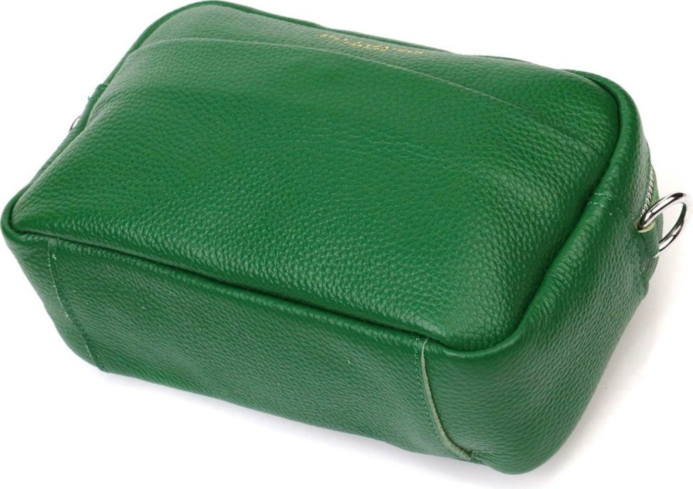 Современная женская сумка на плечо из натуральной кожи зеленого цвета Vintage (2422120)