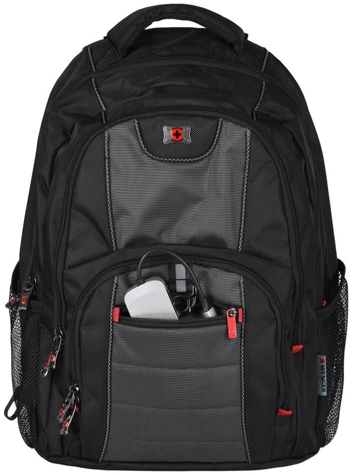 Городской рюкзак из текстиля для ноутбука до 16" Wenger Pillar черно-серого цвета 103470 modnotak фото №8