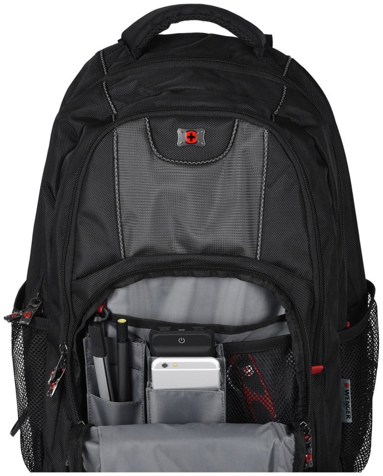 Городской рюкзак из текстиля для ноутбука до 16" Wenger Pillar черно-серого цвета 103470 modnotak фото №9