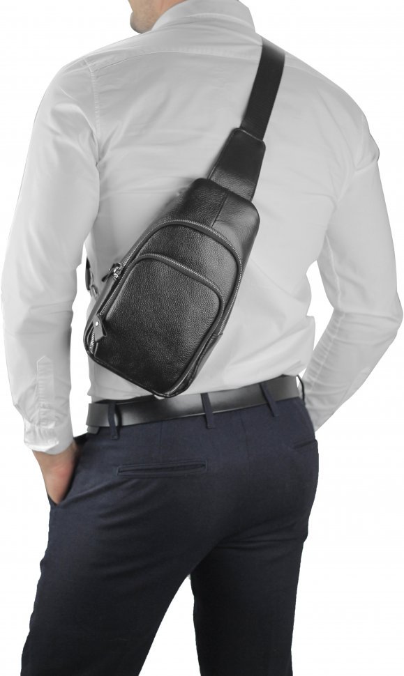 Мужская сумка-слинг через плечо с двумя отделениями на молнии Tiding Bag (15918)