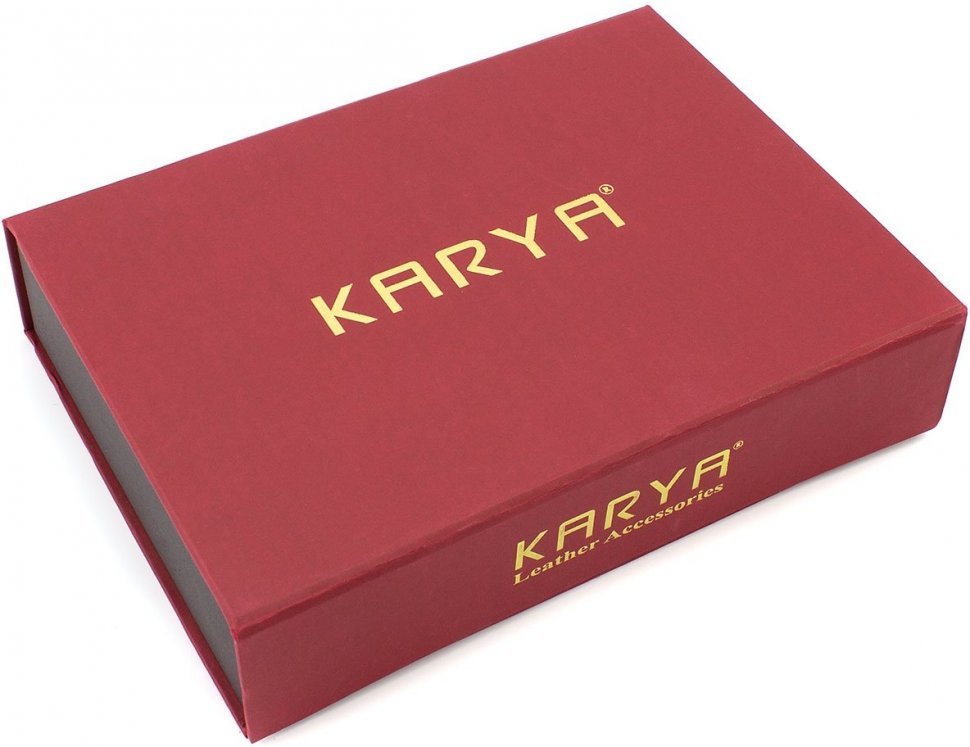 Мужской подарочный набор из натуральной кожи черного цвета (ремень, портмоне, ключница) KARYA (19853)