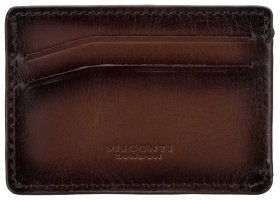 Мужской картхолдер из натуральной фактурной кожи Visconti 93770 коричневого цвета