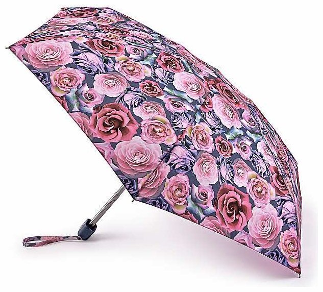 Мини-зонт женский Fulton L501 Tiny-2 Powder Rose (механика, складной, розового цвета с цветочным принтом) 93970 modnotak фото №1