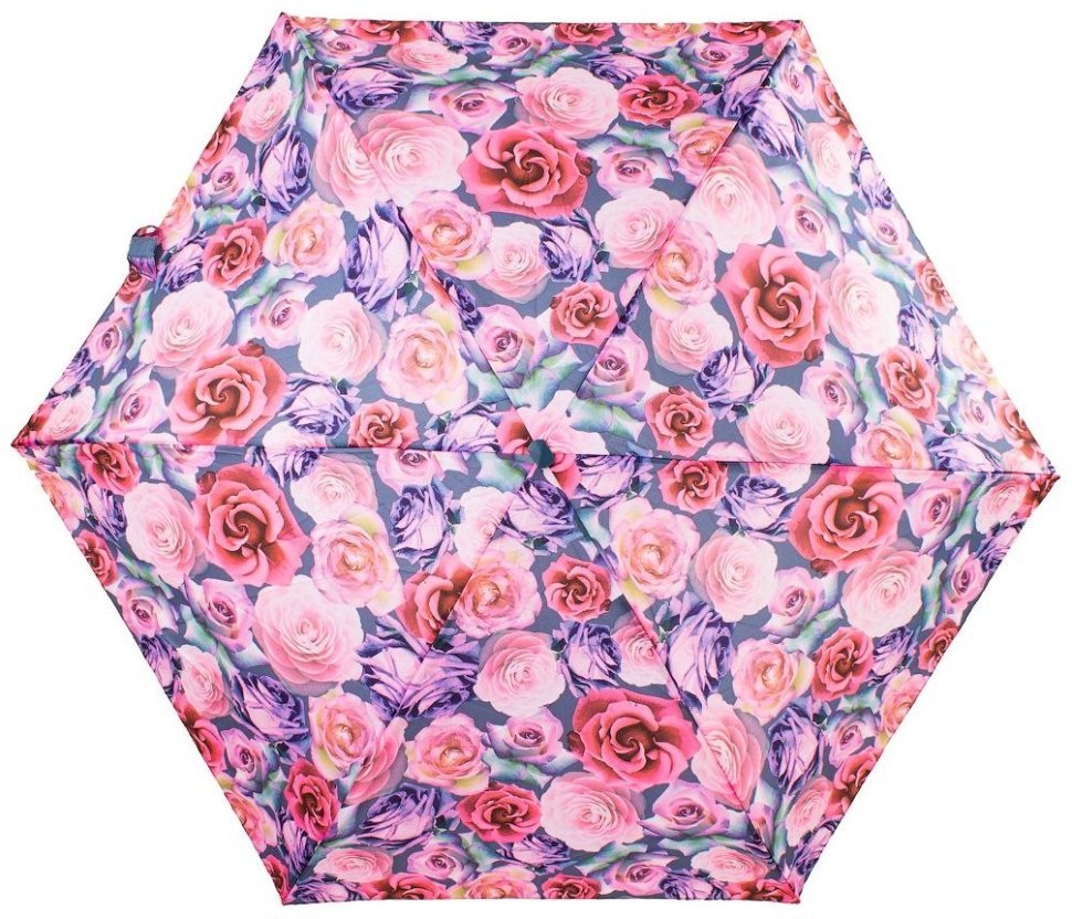 Мини-зонт женский Fulton L501 Tiny-2 Powder Rose (механика, складной, розового цвета с цветочным принтом) 93970 modnotak фото №2