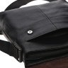 Повсякденна чоловіча сумка на плече із чорної шкіри з клапаном Borsa Leather (21920) - 5
