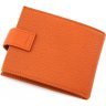 Оранжевая визитница из фактурной кожи на кнопке KARYA (054-031) - 3