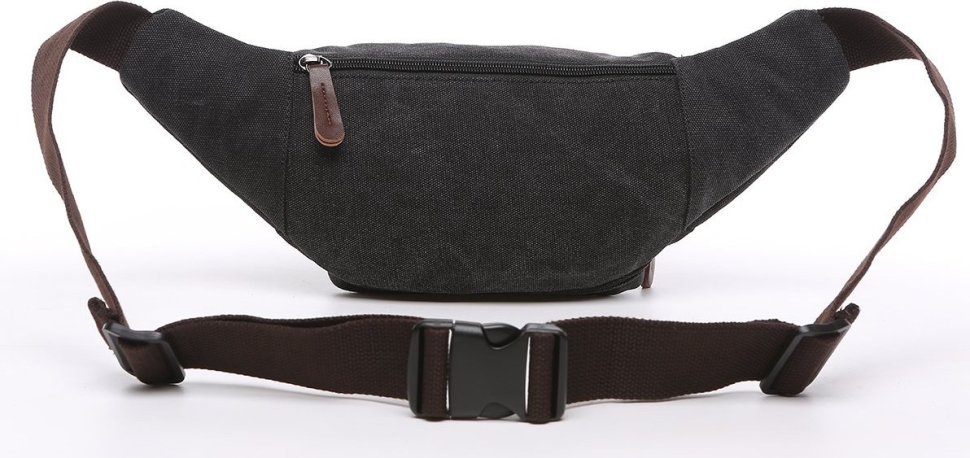 Модная поясная сумка из текстиля черного цвета Vintage (20085) фото №6 Модная поясная сумка из текстиля черного цвета Vintage (20085) modnotak фото №6