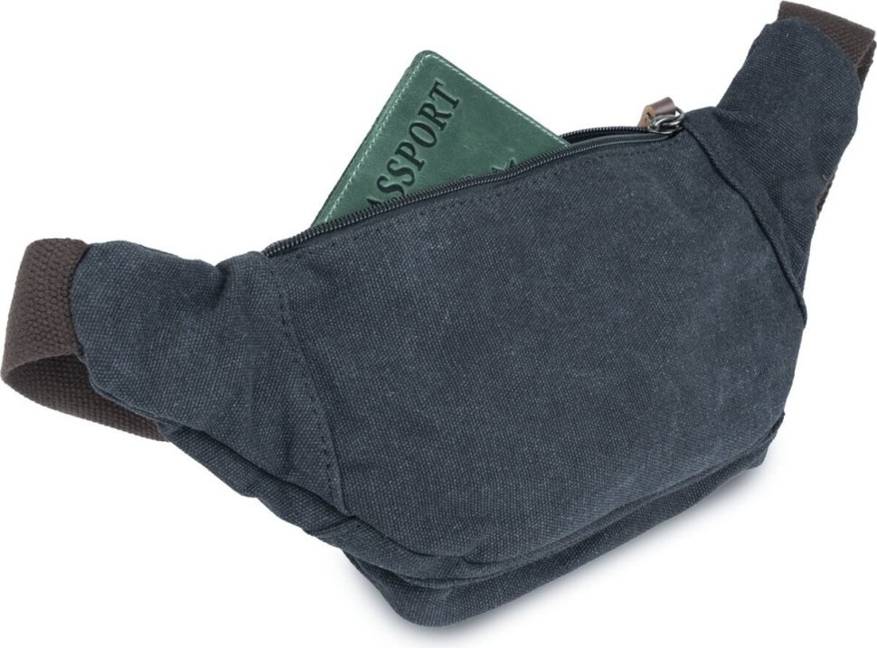 Модная поясная сумка из текстиля черного цвета Vintage (20085) фото №9 Модная поясная сумка из текстиля черного цвета Vintage (20085) modnotak фото №9