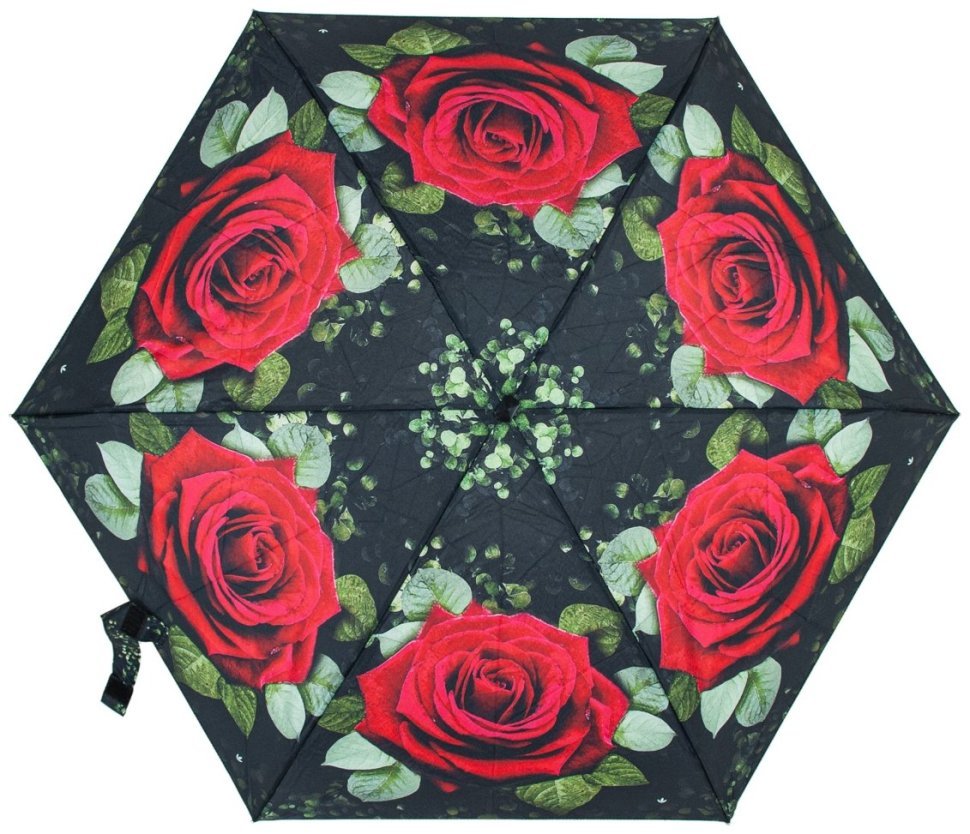 Женский складной зонт Fulton L501-041635 Huge Rose (механика, принт розы, деревянная ручка) 94370 modnotak фото №7