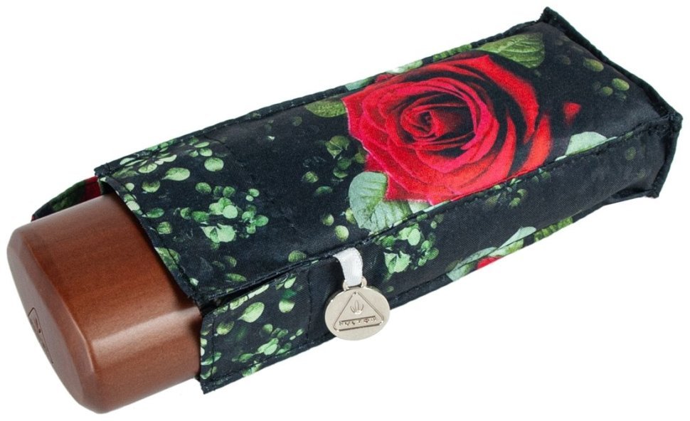 Женский складной зонт Fulton L501-041635 Huge Rose (механика, принт розы, деревянная ручка) 94370 modnotak фото №9