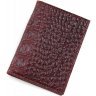 Красная обложка для автодокументов из натуральной кожи под крокодила KARYA (096-016) - 1