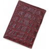 Красная обложка для автодокументов из натуральной кожи под крокодила KARYA (096-016) - 3
