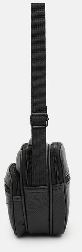 Чоловіча сумка-барсетка з натуральної шкіри флотар Borsa Leather 94670 чорного кольору modnotak фото №4