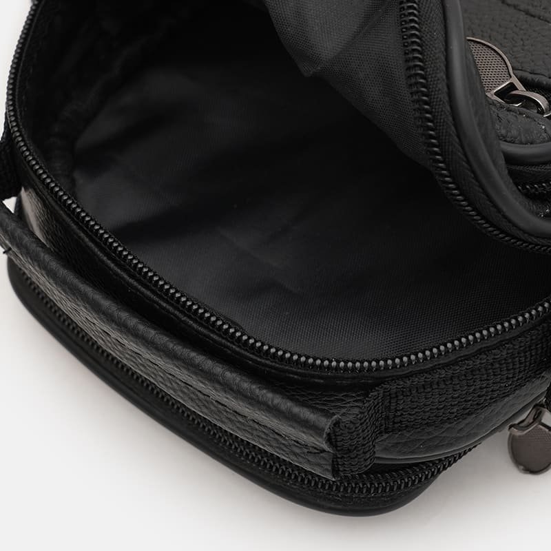 Чоловіча сумка-барсетка з натуральної шкіри флотар Borsa Leather 94670 чорного кольору modnotak фото №5