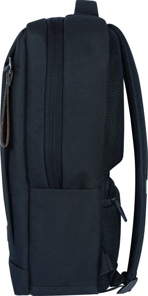 Черный мужской рюкзак из текстиля с отсеком под ноутбук Bagland (55670)