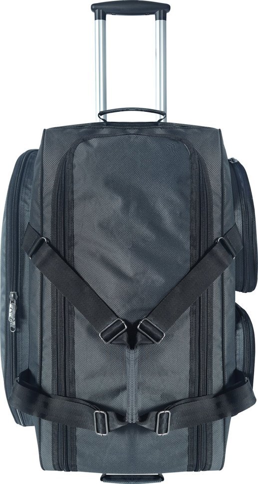Большая дорожная сумка из черного текстиля с выдвижной ручкой Bagland Мадрид 55770