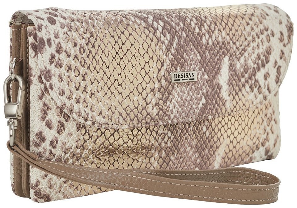 Вместительный женский кошелек из кожи с фактурой змеи с кистевым ремешком Desisan 106870 бежевого цвета фото №2 Вместительный женский кошелек из кожи с фактурой змеи с кистевым ремешком Desisan 106870 бежевого цвета modnotak фото №2