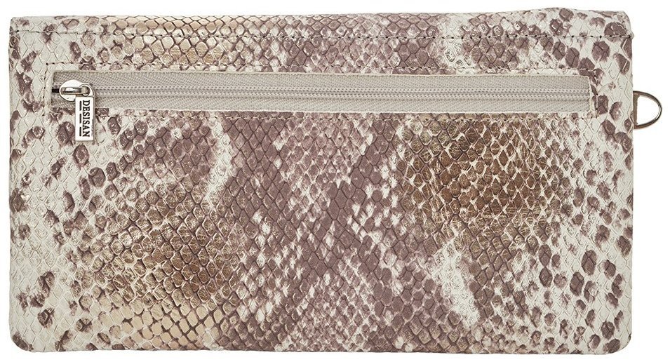 Вместительный женский кошелек из кожи с фактурой змеи с кистевым ремешком Desisan 106870 бежевого цвета фото №3 Вместительный женский кошелек из кожи с фактурой змеи с кистевым ремешком Desisan 106870 бежевого цвета modnotak фото №3