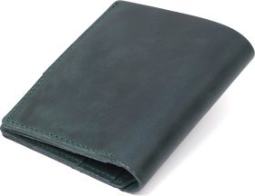 Зелене портмоне з натуральної шкіри хорс з хлястиком на кнопці Shvigel (2416477)