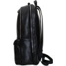 Классический кожаный рюкзак черного цвета с отделением под ноутбук Issa Hara (21155) - 3