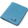 Синий женский кошелек из винтажной кожи с фиксацией на кнопку Shvigel (2416605) - 1