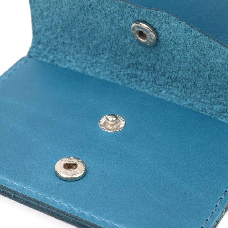 Синий женский кошелек из винтажной кожи с фиксацией на кнопку Shvigel (2416605)
