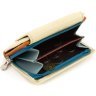 Шкіряний жіночий гаманець молочного кольору на магніті ST Leather 1767270 - 5
