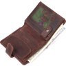 Темно-коричневий чоловічий портмоне з вінтажної шкіри з фіксацією на кнопку KARYA (2421372) - 7
