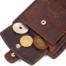 Темно-коричневое мужское портмоне из винтажной кожи с фиксацией на кнопку KARYA (2421372) - 8