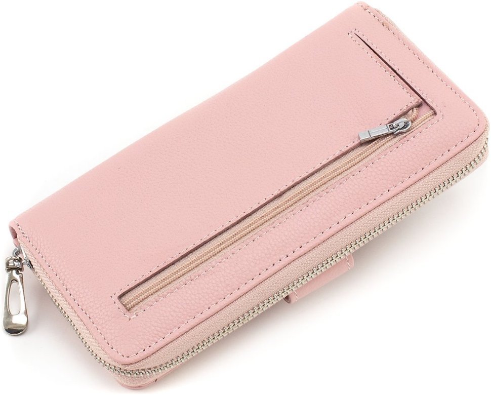 Розовый женский кошелек большого размера из натуральной кожи ST Leather 1767370