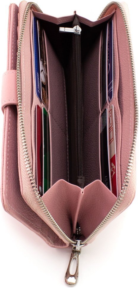 Розовый женский кошелек большого размера из натуральной кожи ST Leather 1767370