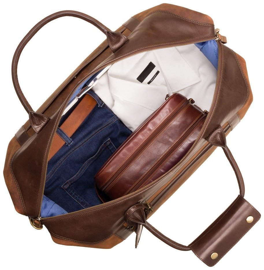 Дорожная сумка из натуральной кожи винтажного стиля в коричневом цвете Visconti Voyager 77370