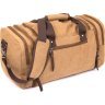 Світло-коричнева дорожня сумка з текстилю з ручками Vintage (20666) - 2