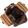 Світло-коричнева дорожня сумка з текстилю з ручками Vintage (20666) - 4