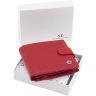 Женский кошелек из натуральной кожи красного цвета с блоком для карт ST Leather 1767470 - 10
