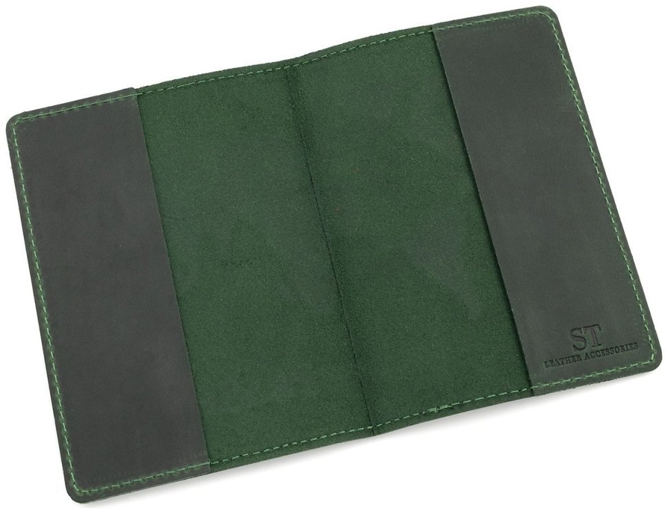 Обкладинка на паспорт із тисненням карти Leather Collection 97770 зелений фото №5 Обкладинка на паспорт із тисненням карти Leather Collection 97770 зелений modnotak фото №5