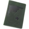 Обкладинка на паспорт із тисненням карти Leather Collection 97770 зелений фото №1 Обкладинка на паспорт із тисненням карти Leather Collection 97770 зелений modnotak фото - 1