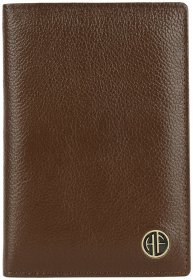 Повседневная обложка для паспорта из фактурной натуральной кожи без застежки Hammonds Flycatcher PH602 коричневого цвета 107970