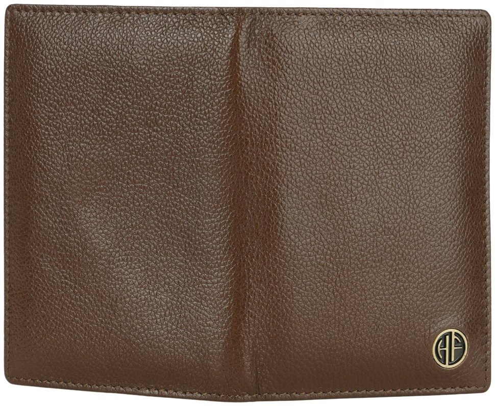 Повседневная обложка для паспорта из фактурной натуральной кожи без застежки Hammonds Flycatcher PH602 коричневого цвета 107970 modnotak фото №4