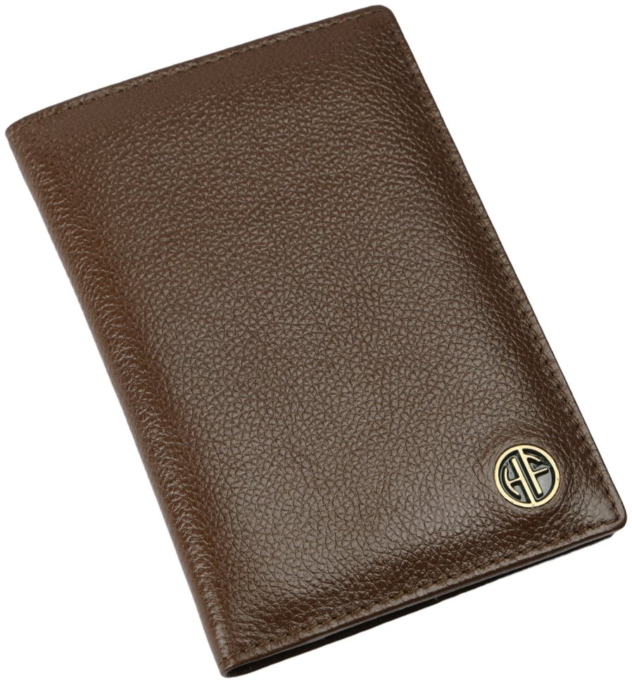 Повседневная обложка для паспорта из фактурной натуральной кожи без застежки Hammonds Flycatcher PH602 коричневого цвета 107970 modnotak фото №6