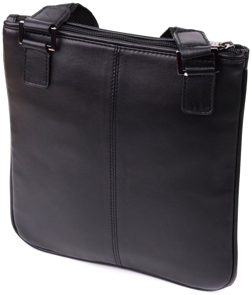 Мужская кожаная сумка планшет через плечо Tony Perotti черного цвета 108370 modnotak фото №2