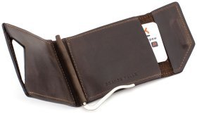 Коричневый зажим для денег на магните Grande Pelle (13027)